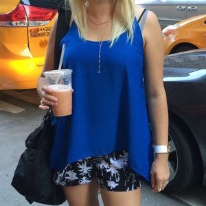 Womens racerback Blue Tank top